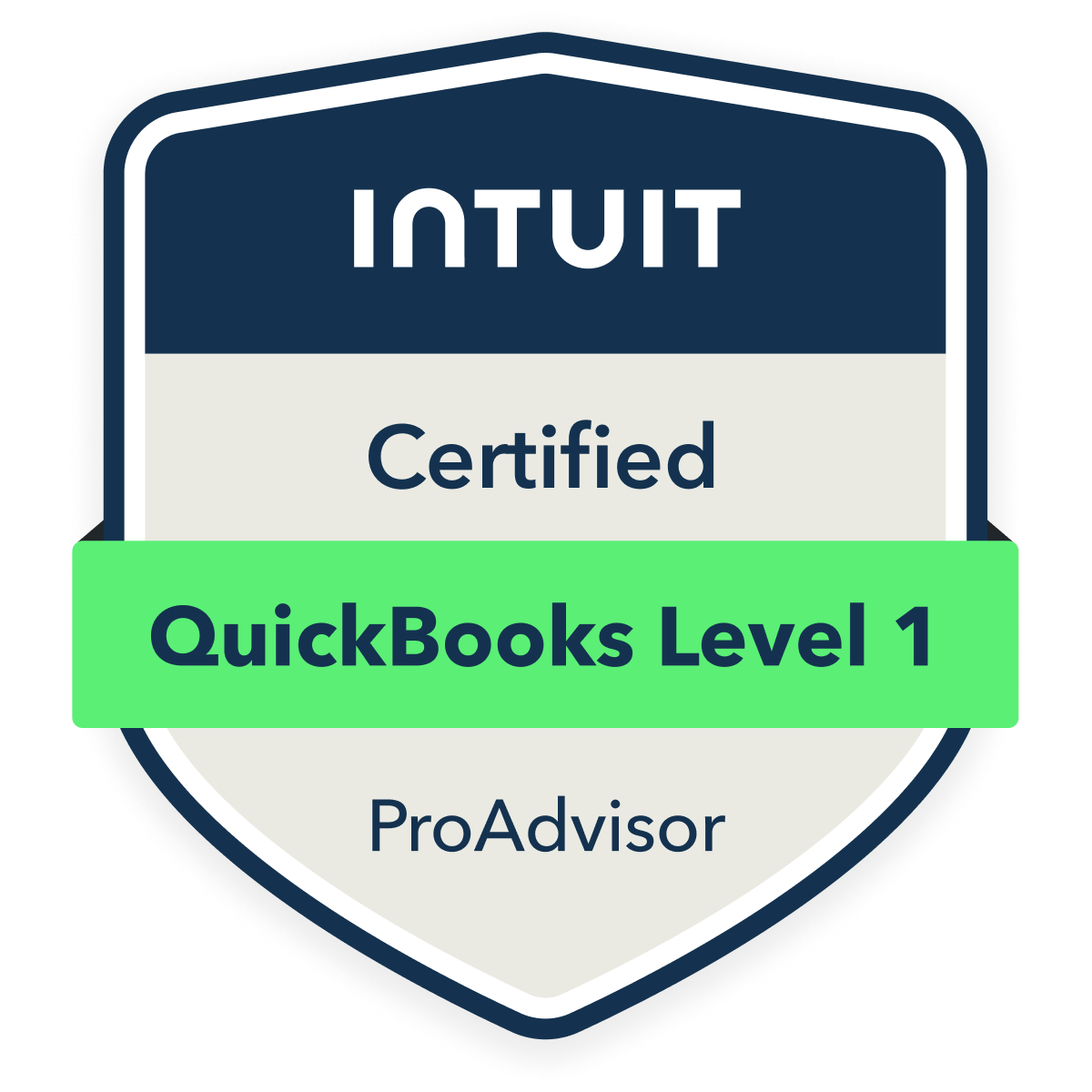 INTUIT Certified QuickBooks Level 1 ProAdvisor, UK badge